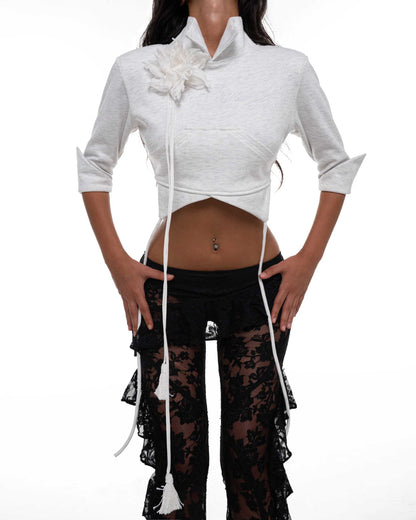 Huelleyrose Bijou Lace Pants &amp; Cleo Top with Flower Pin