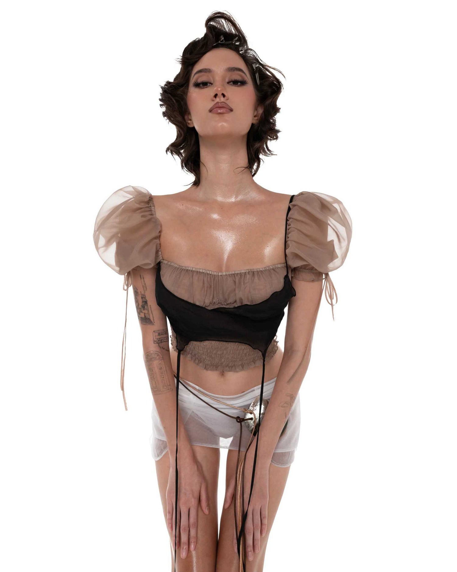 Huelleyrose Jennie Top &amp; Jennie Skirt with Shell Belt