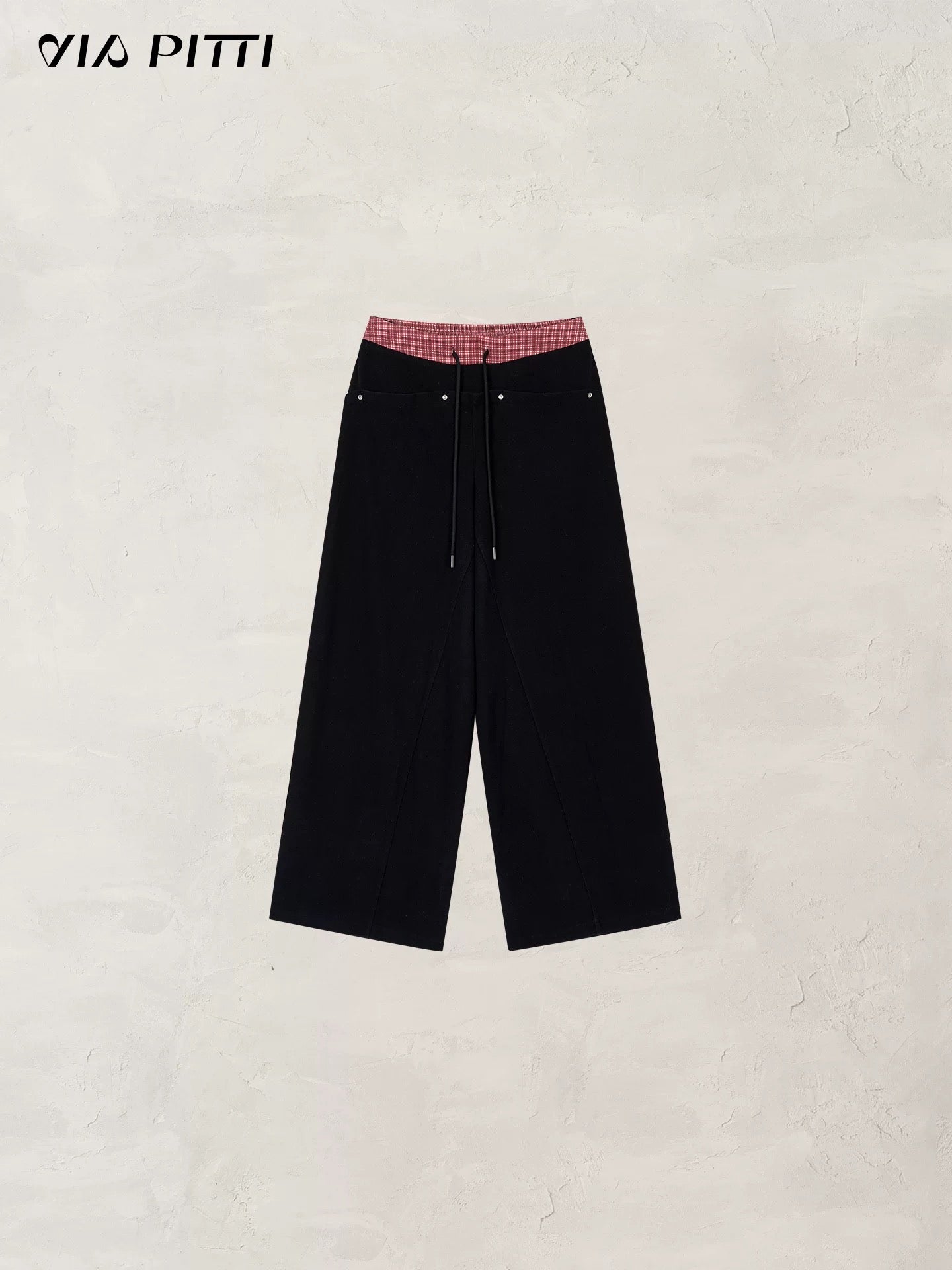 VIA PITTI VIADP639 Plaid patchwork casual sweatpants
