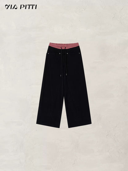 VIA PITTI VIADP639 Plaid patchwork casual sweatpants