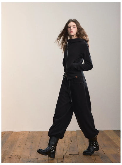 VIA PITTI VIADP639 Plaid patchwork casual sweatpants