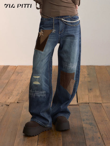 VIA PITTI VIADP636 Heavy industry street style adhesive fabric jeans