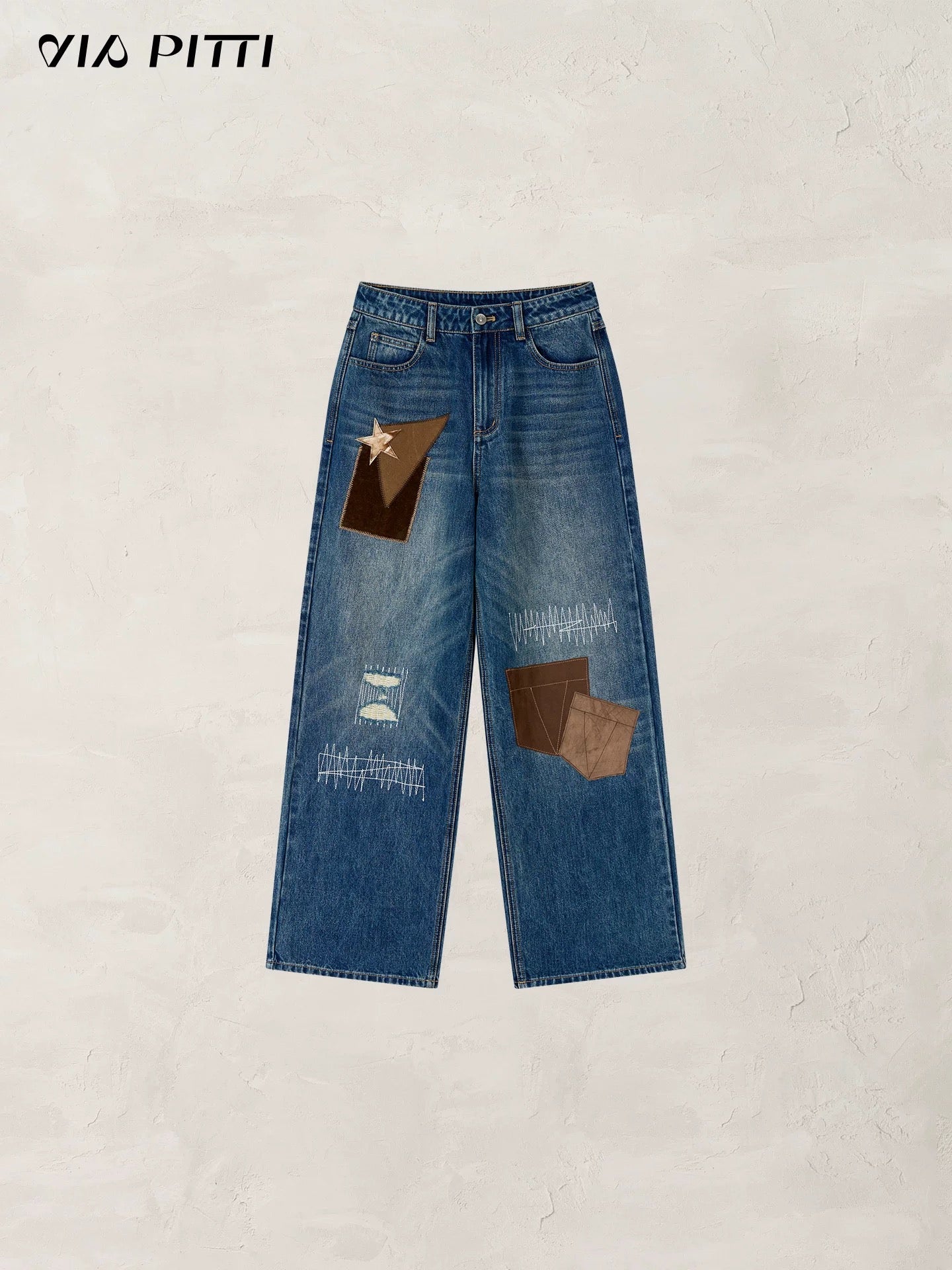 VIA PITTI VIADP636 Heavy industry street style adhesive fabric jeans