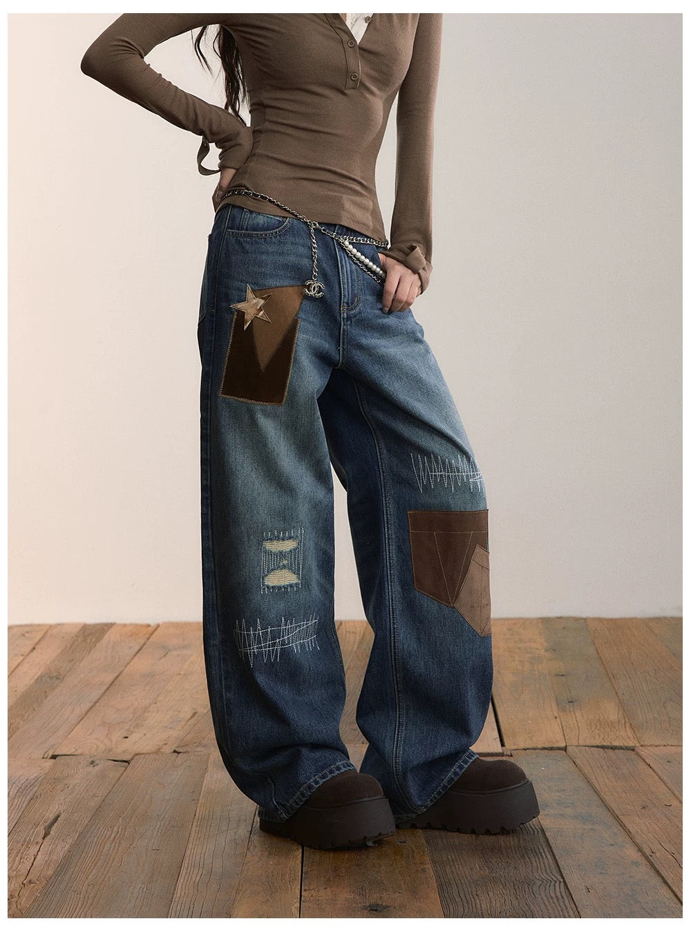 VIA PITTI VIADP636 Heavy industry street style adhesive fabric jeans