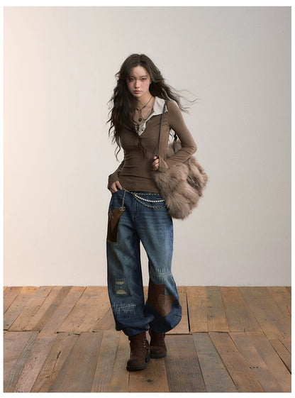 VIA PITTI VIADP636 Heavy industry street style adhesive fabric jeans