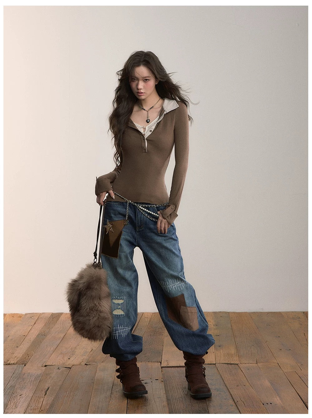 VIA PITTI VIADP636 Heavy industry street style adhesive fabric jeans