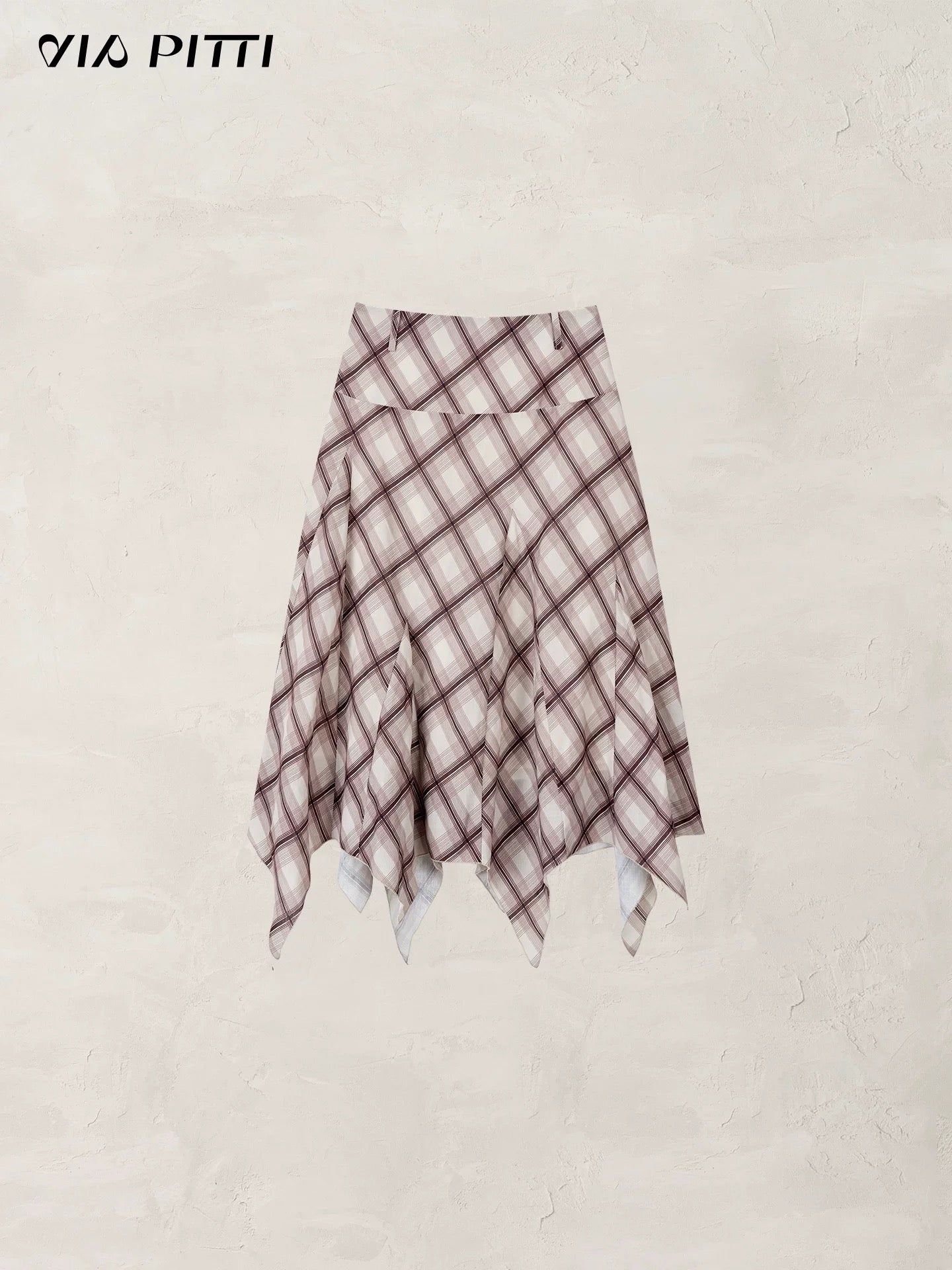 VIA PITTI VIADP626 Irregular plaid skirt