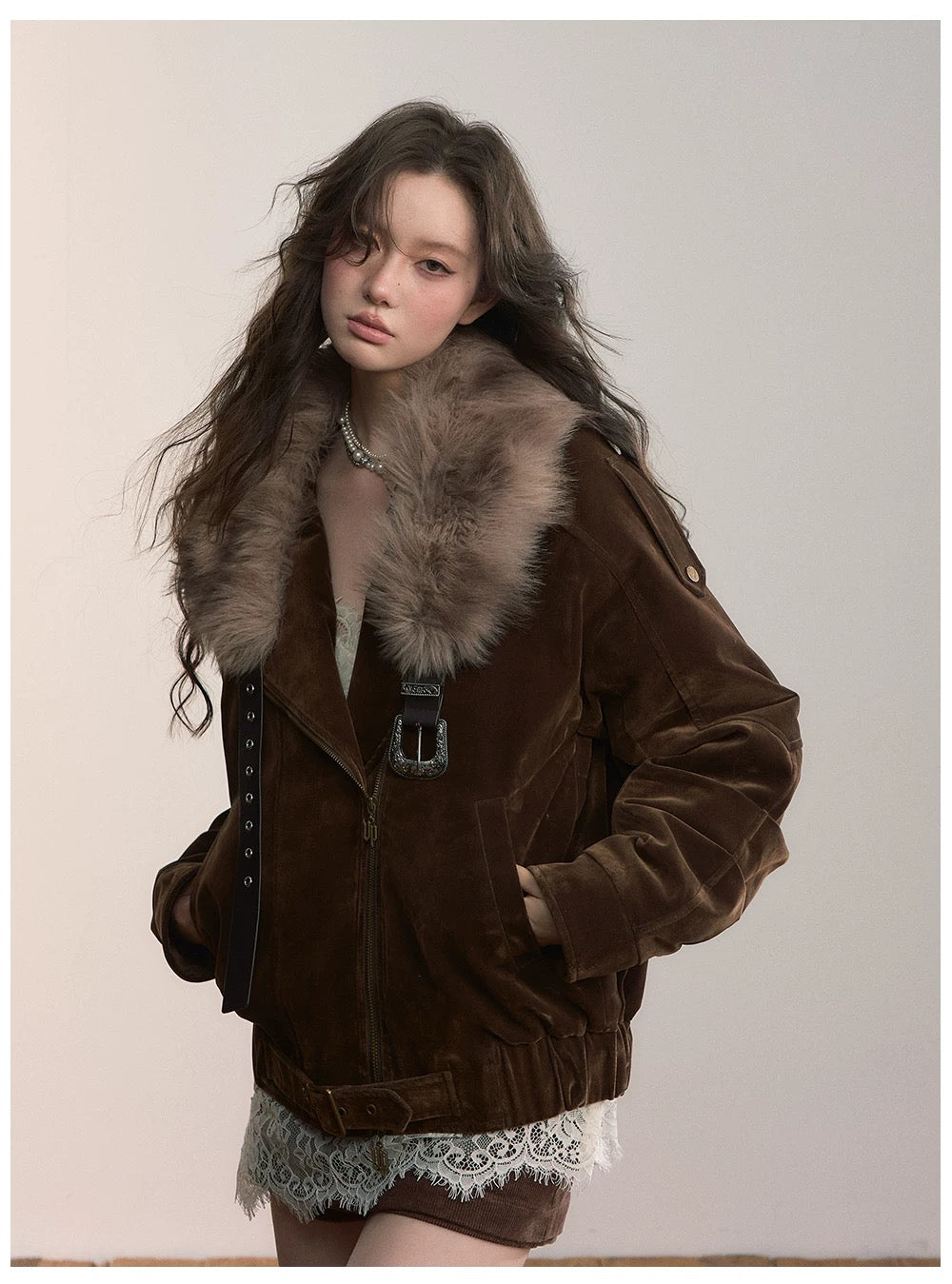 VIA PITTI VIACC526 Retro loose denim down jacket