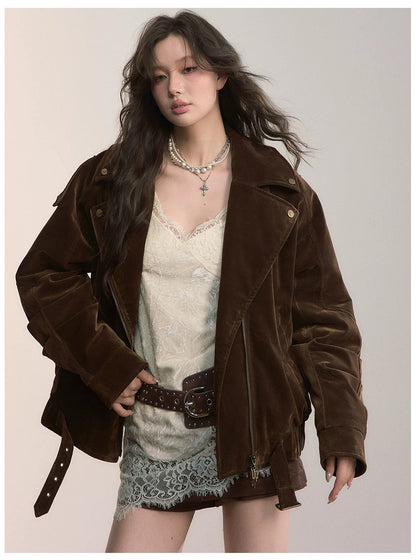 VIA PITTI VIACC526 Retro loose denim down jacket