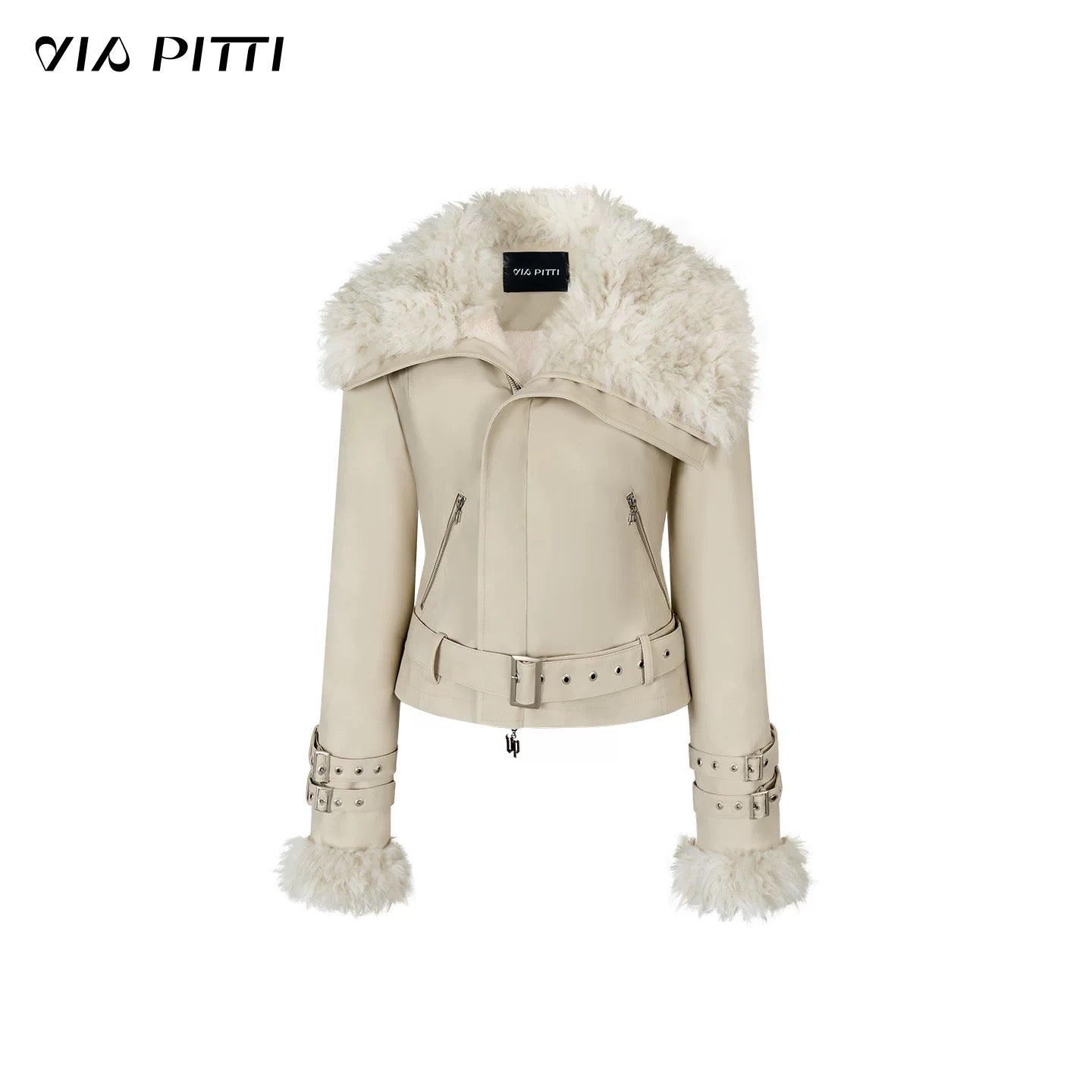 VIA PITTI VIACC546 Heavy industry imitation fur short jacket