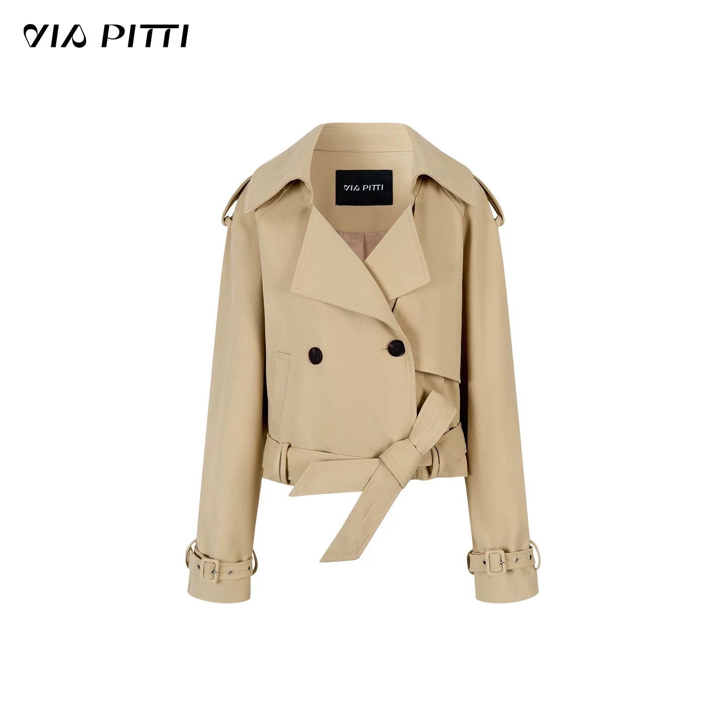VIA PITTI VIADC647 Bottom strap short lapel windbreaker