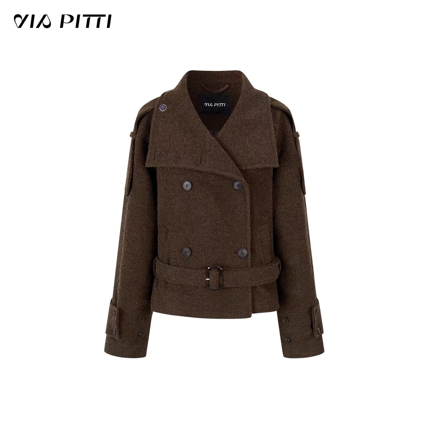 VIA PITTI VIADC586 Double breasted contrasting color wool jacket