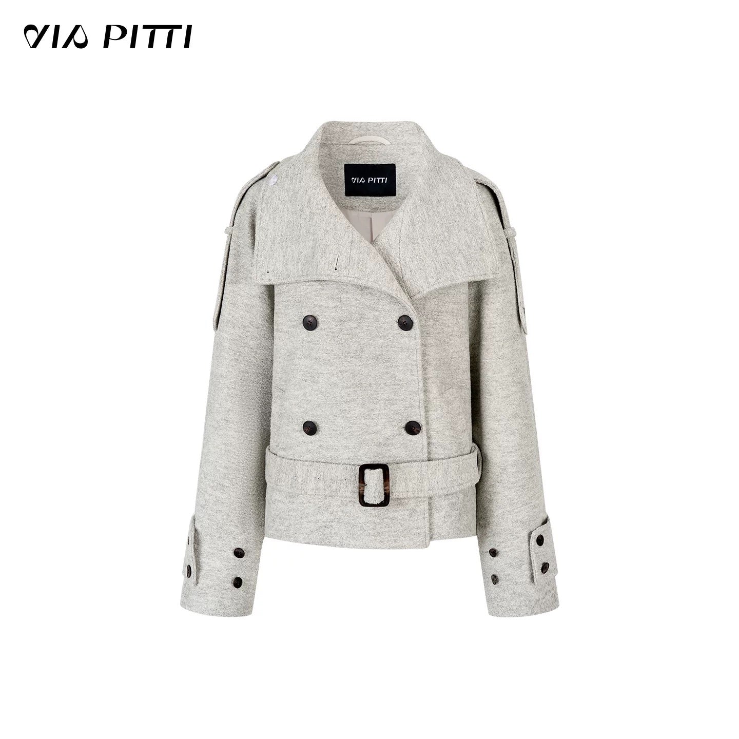 VIA PITTI VIADC586 Double breasted contrasting color wool jacket