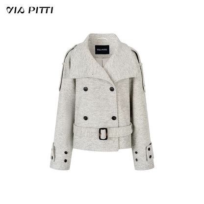 VIA PITTI VIADC586 Double breasted contrasting color wool jacket