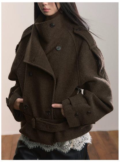 VIA PITTI VIADC586 Double breasted contrasting color wool jacket