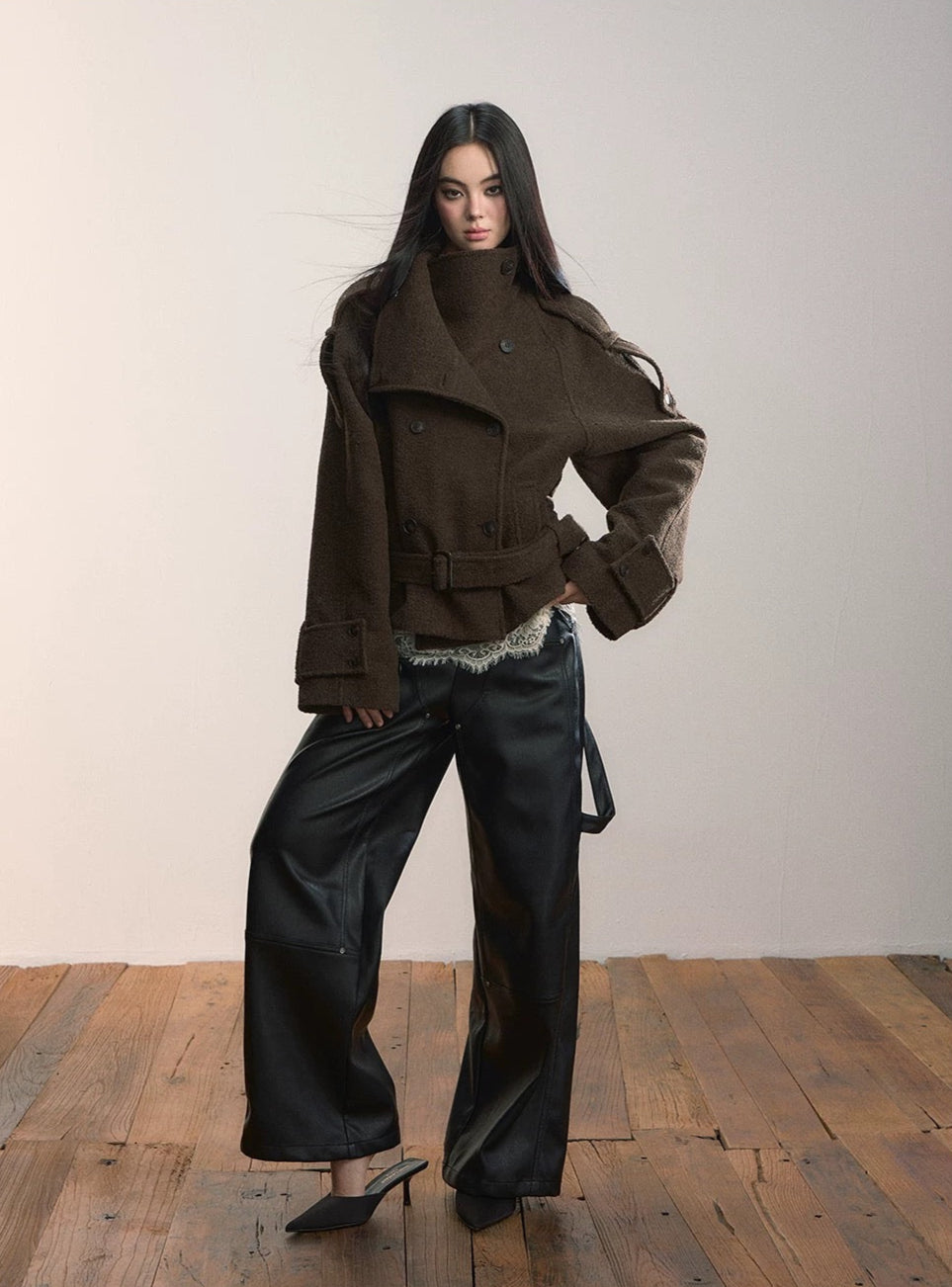 VIA PITTI VIADC586 Double breasted contrasting color wool jacket