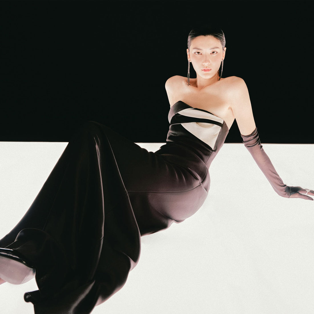 LANE JT PERSEPHINE SILK LONG DRESS