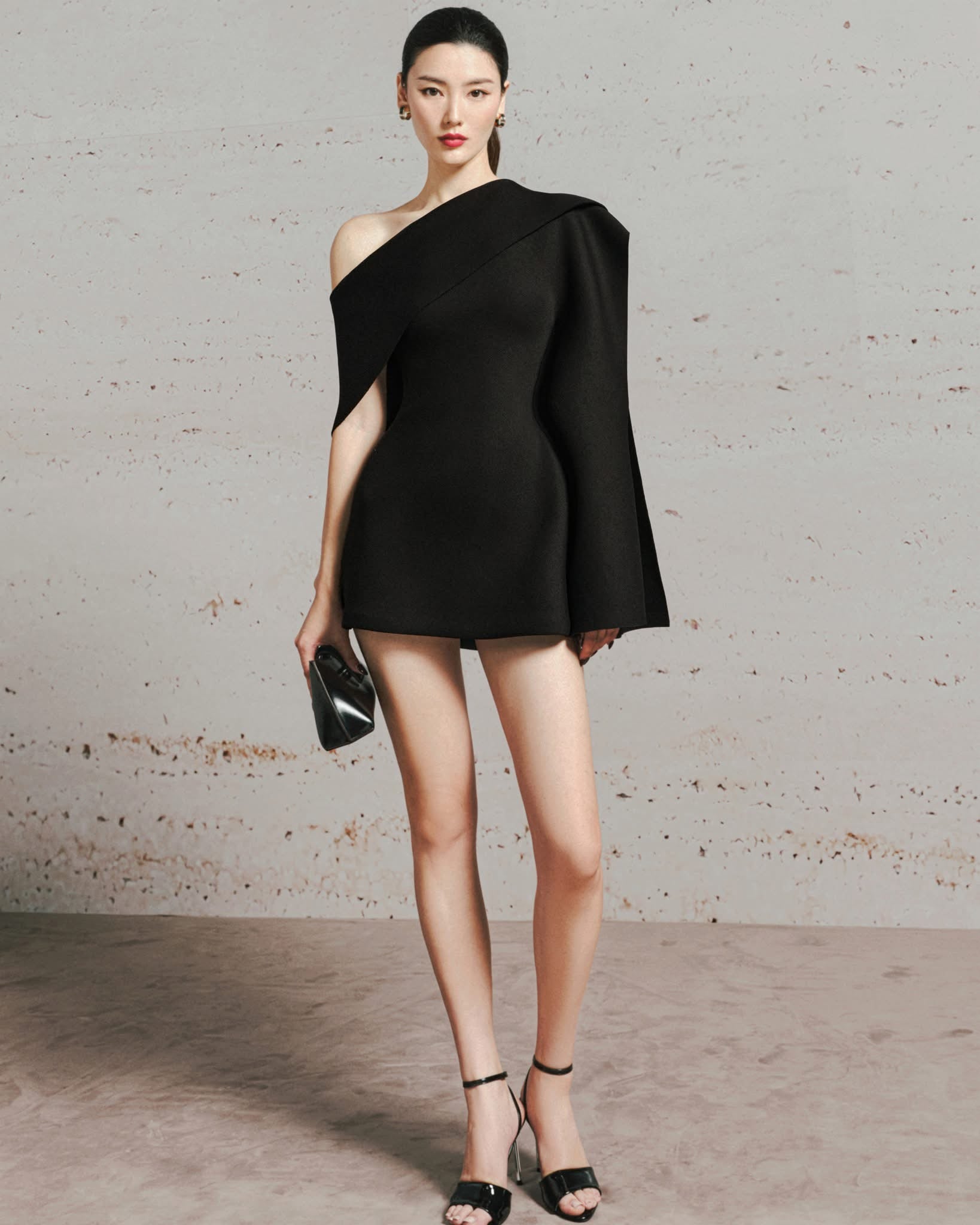 LANE JT DULCIE ASYMMETRIC SLEEVES MINI DRESS
