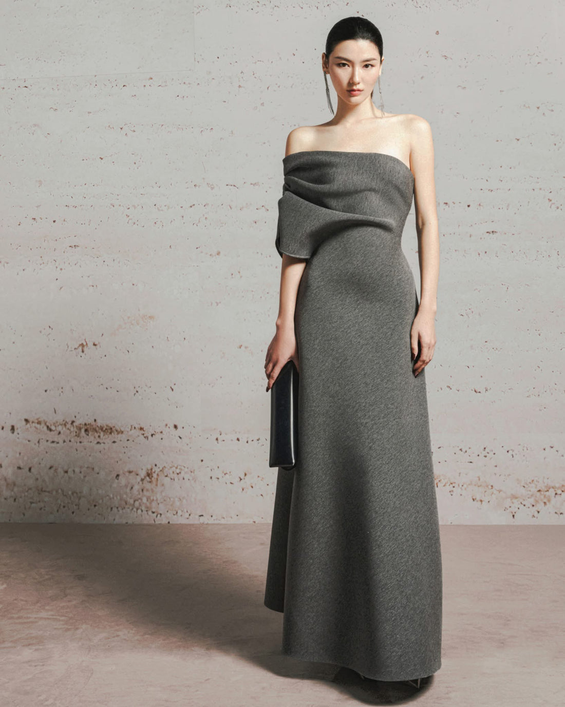 LANE JT VESTALIA ONE-SHOULDER LONG DRESS