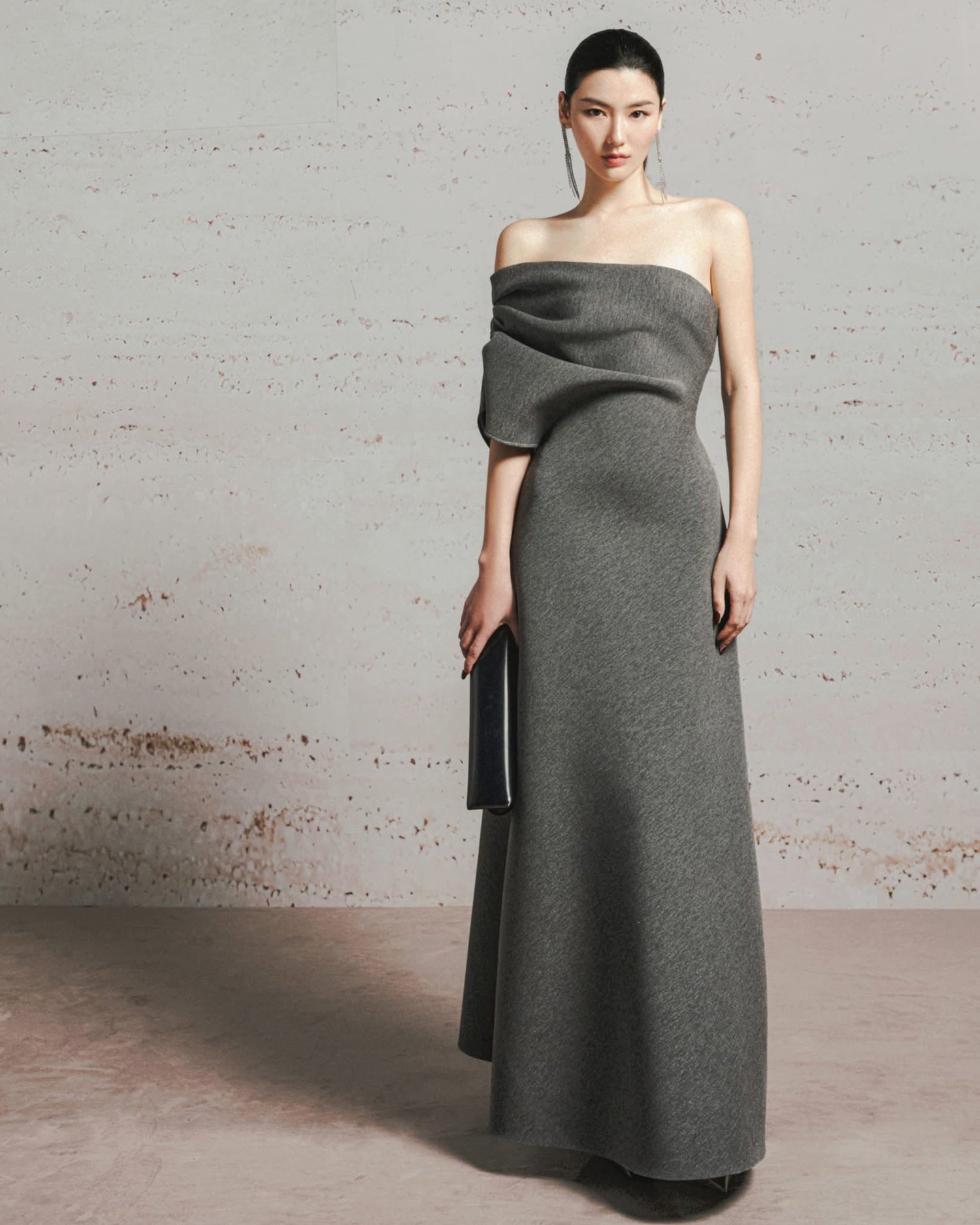 LANE JT VESTALIA ONE-SHOULDER LONG DRESS
