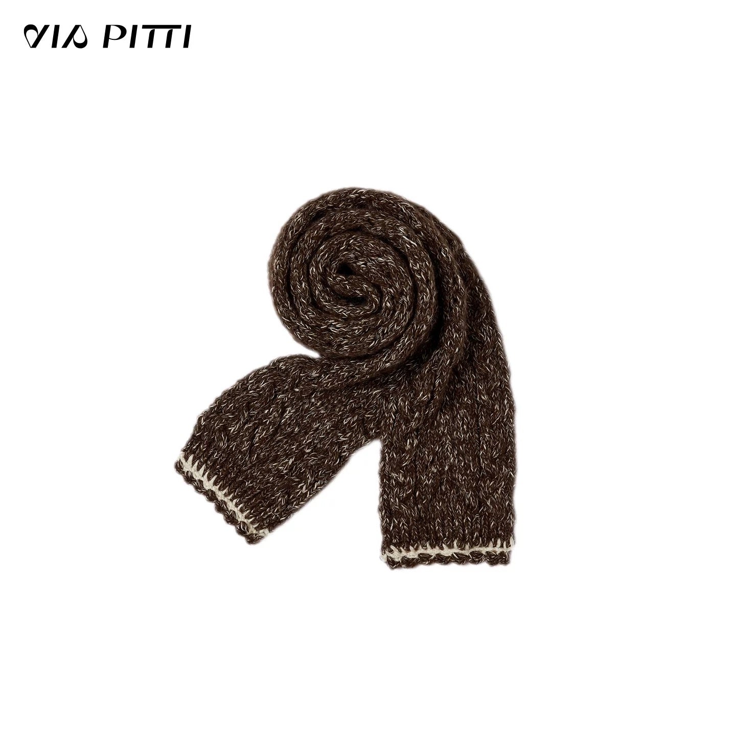 VIA PITTI VIADK620&amp;VIADK646 Bull horn button loose sweater jacket + scarf set