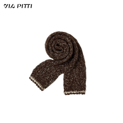 VIA PITTI VIADK620&amp;VIADK646 Bull horn button loose sweater jacket + scarf set