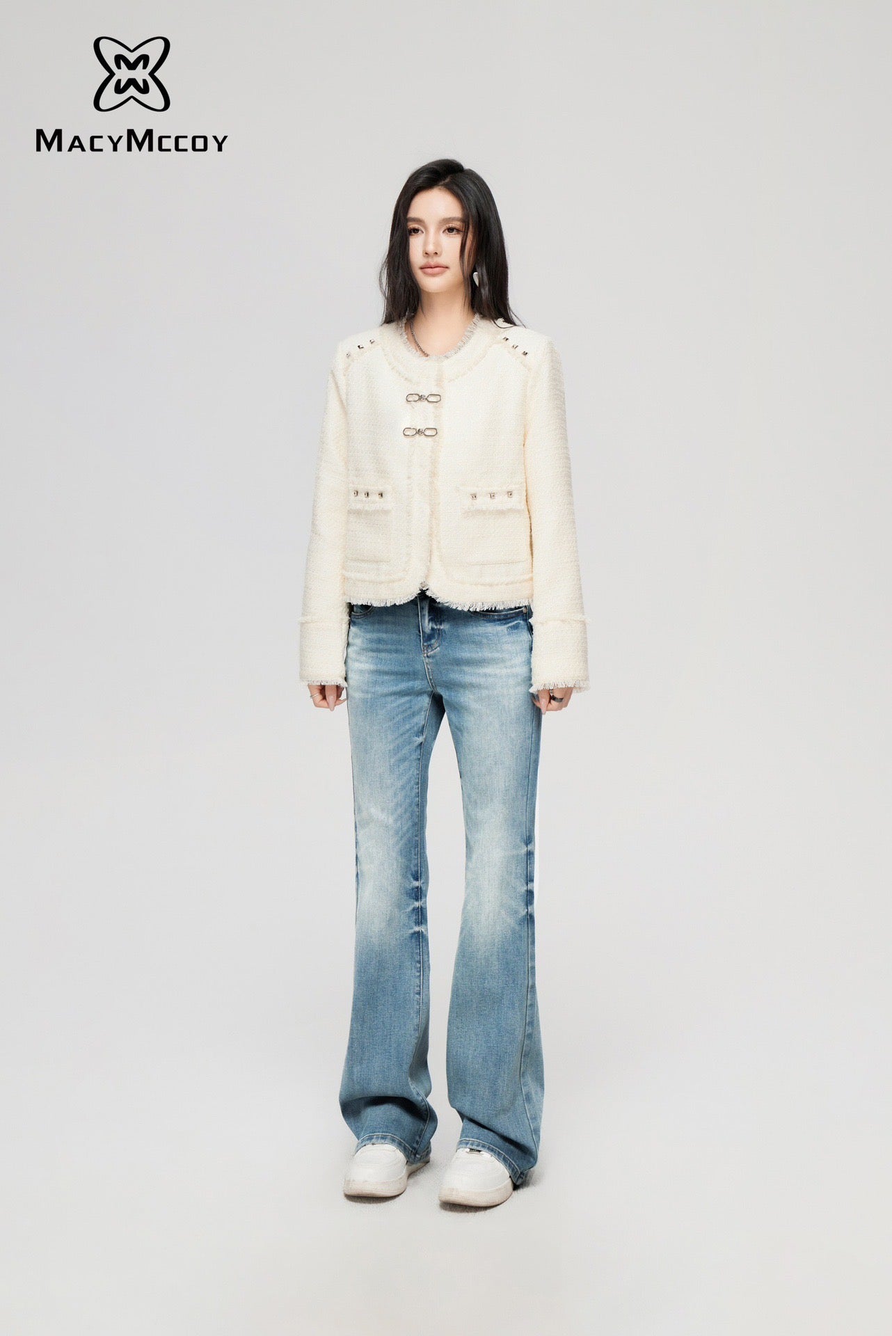 MacyMccoy Rivet Coat &amp; Slim Flared Jeans