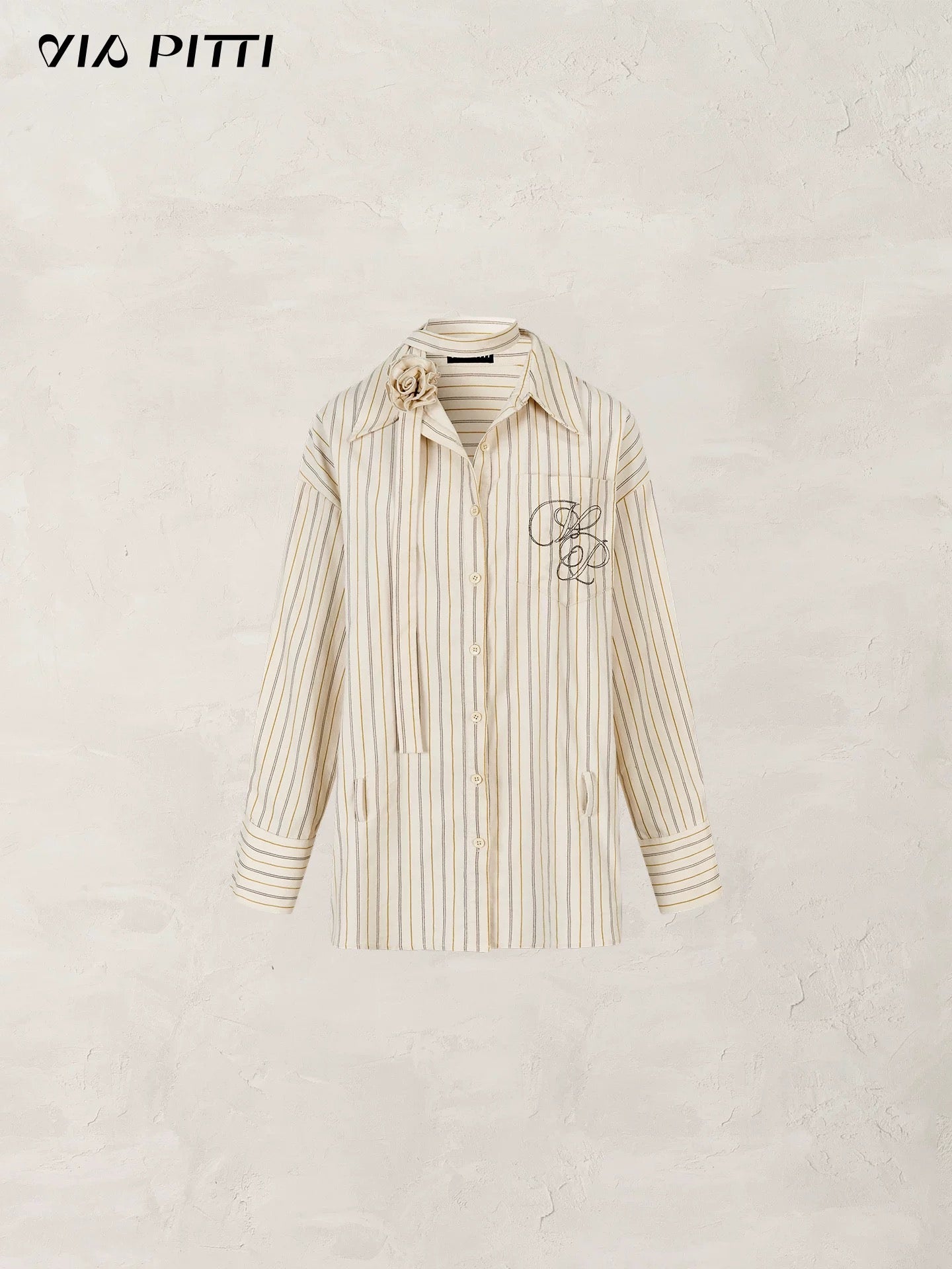 VIA PITTI VIADTP597 Two in one waist belt choker striped shirt