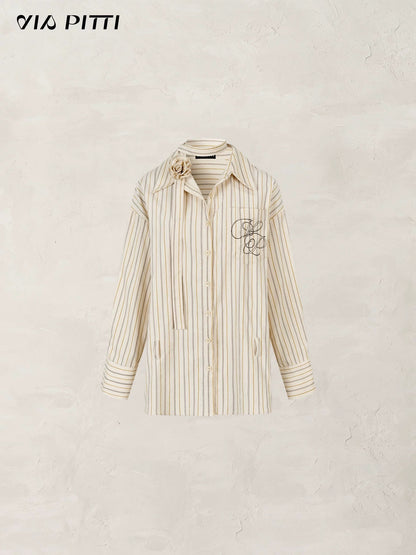 VIA PITTI VIADTP597 Two in one waist belt choker striped shirt