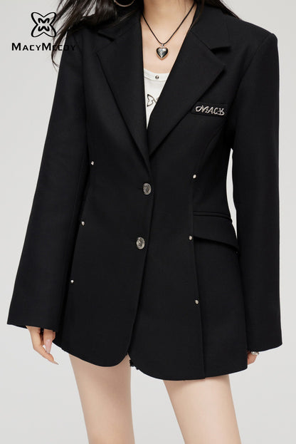 MacyMccoy Rivet Waist Blazer