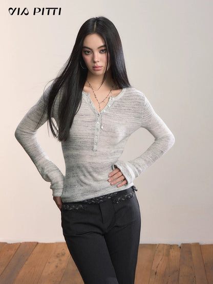 VIA PITTI VIADK619 Sparkling slim knit top