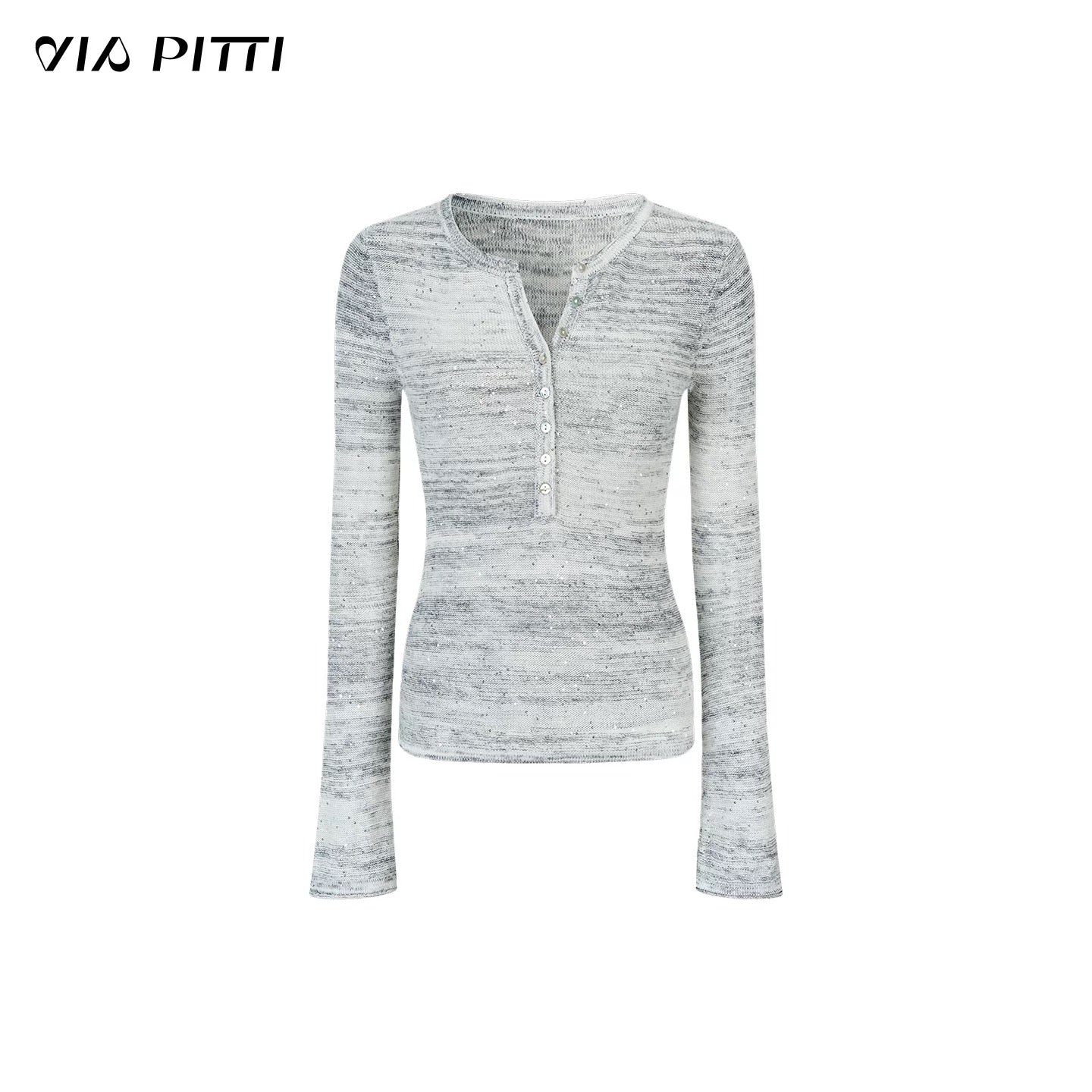 VIA PITTI VIADK619 Sparkling slim knit top