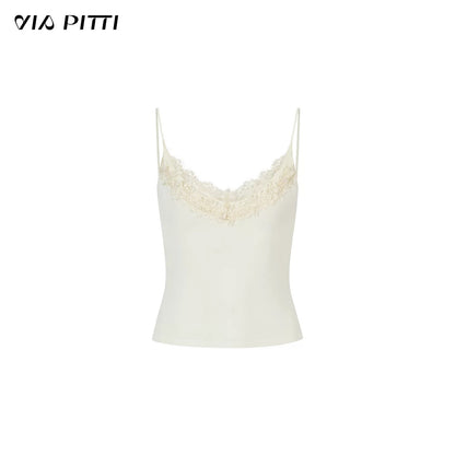 VIA PITTI VIADK654 Splicing lace short camisole