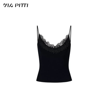 VIA PITTI VIADK654 Splicing lace short camisole