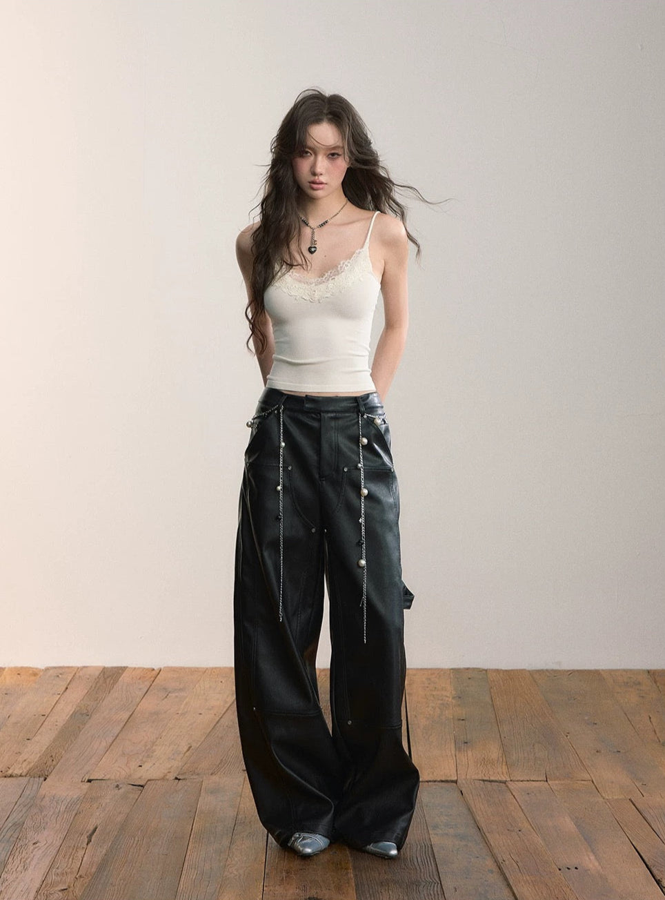 VIA PITTI VIADK654 Splicing lace short camisole