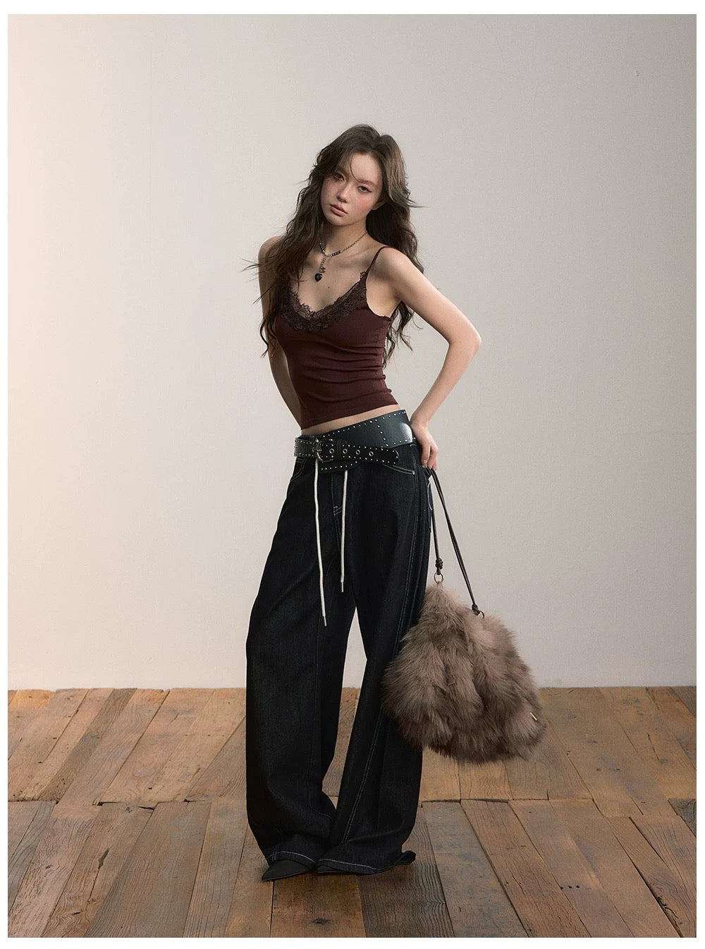 VIA PITTI VIADK654 Splicing lace short camisole