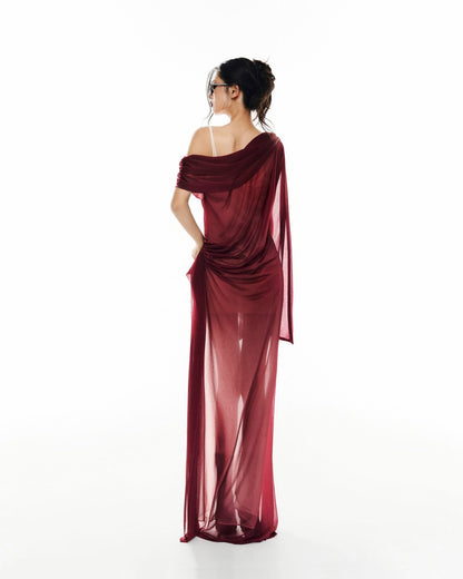 MUST HAVE Asymmetric color-block wrap dress