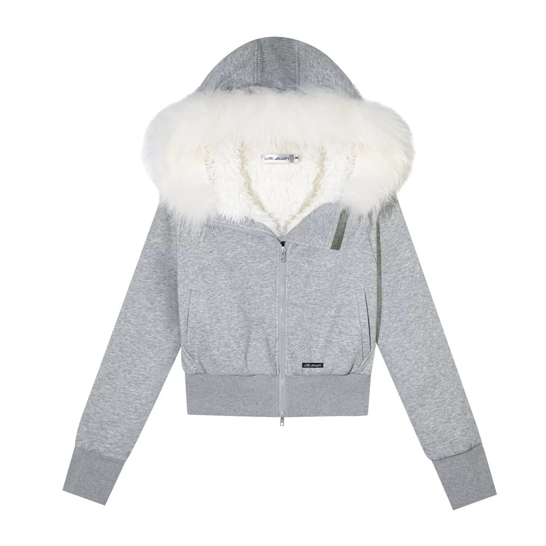 AsGony ASG25580&amp;ASG25582 American retro solid color fleece hoodie + pants set (Grey)