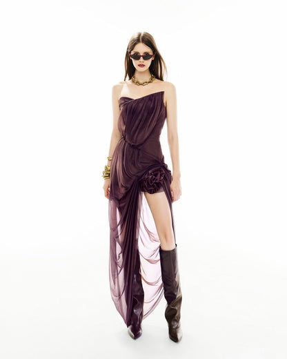 MUST HAVE Structured strapless asymmetric dress