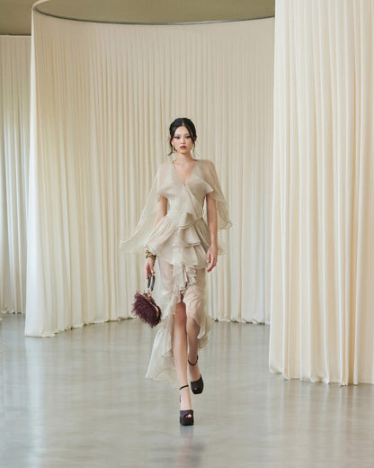 MUST HAVE Layered ruffle midi dress
