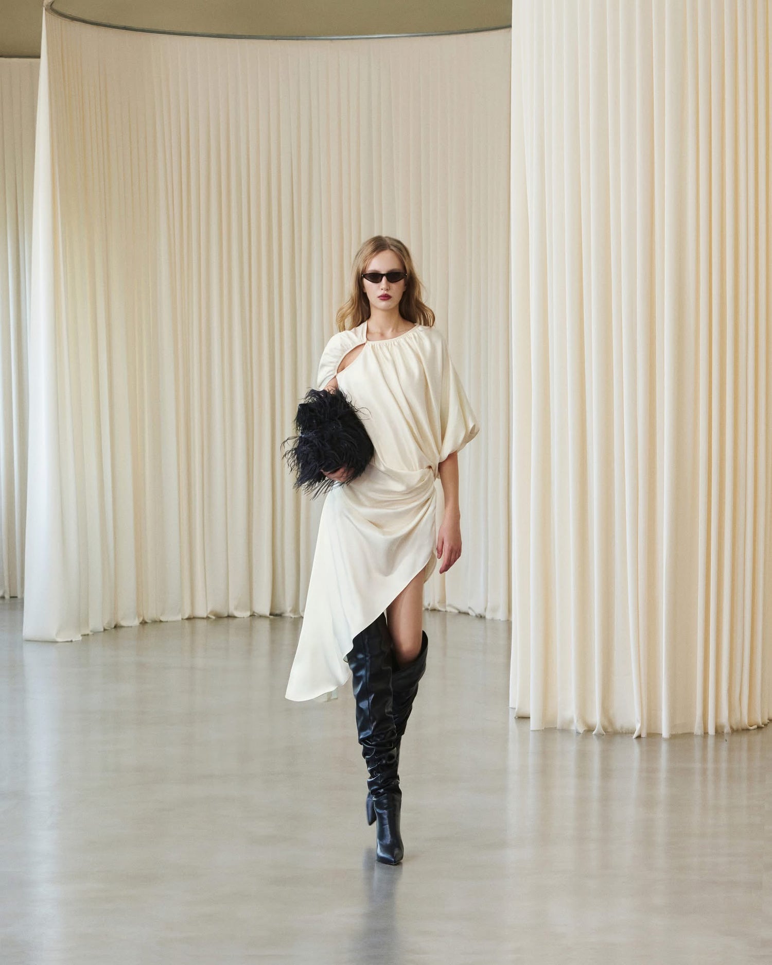 MUST HAVE Cream Wrap dress