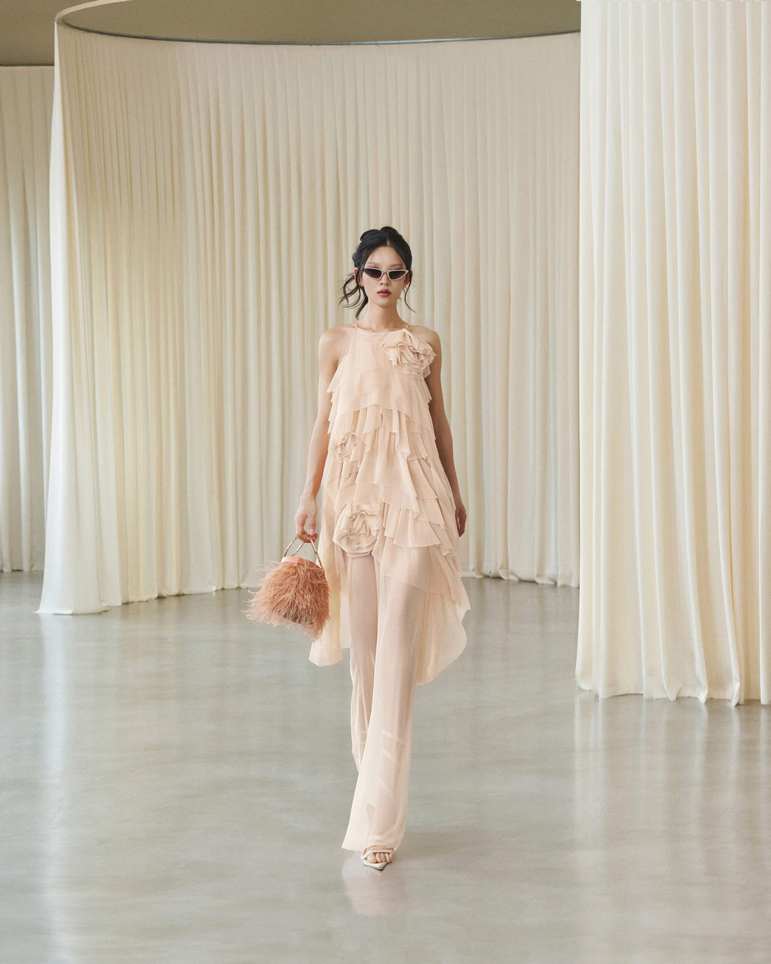 MUST HAVE Tiered one-shoulder maxi dress