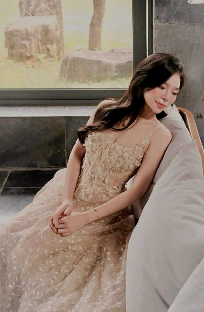 XY Bymyxy Gold lace dress