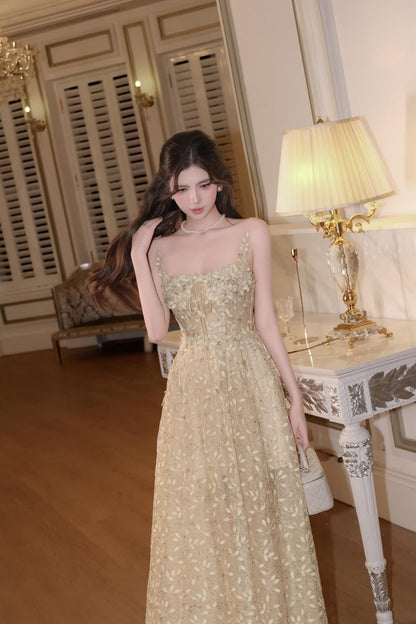 XY Bymyxy Gold lace dress