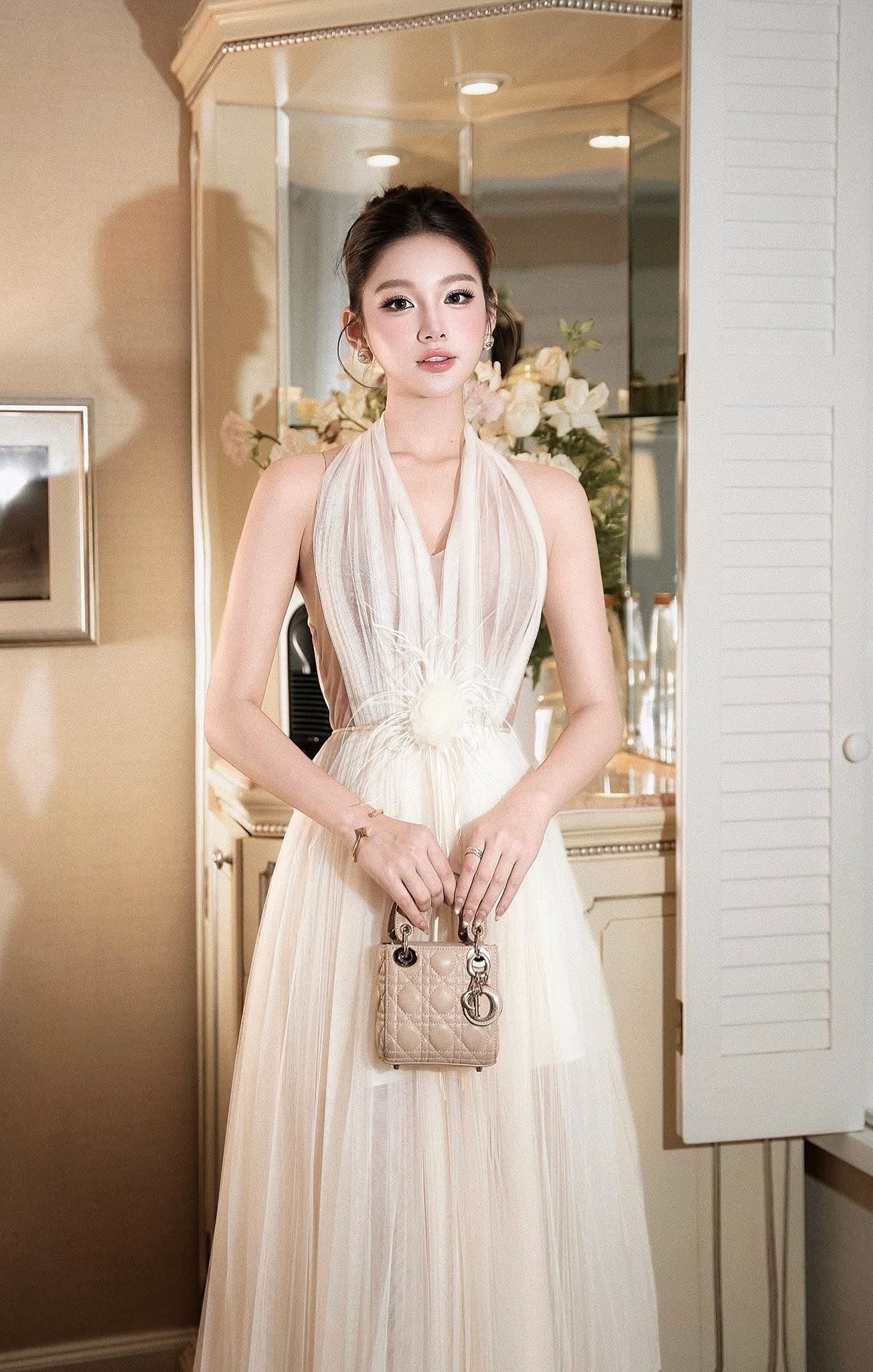 XY Bymyxy Soft cream dress