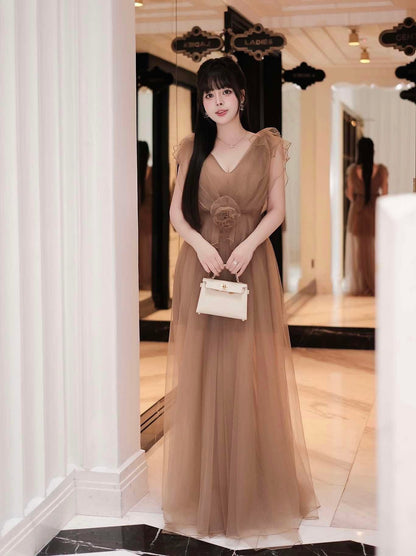 XY Bymyxy Brown V dress