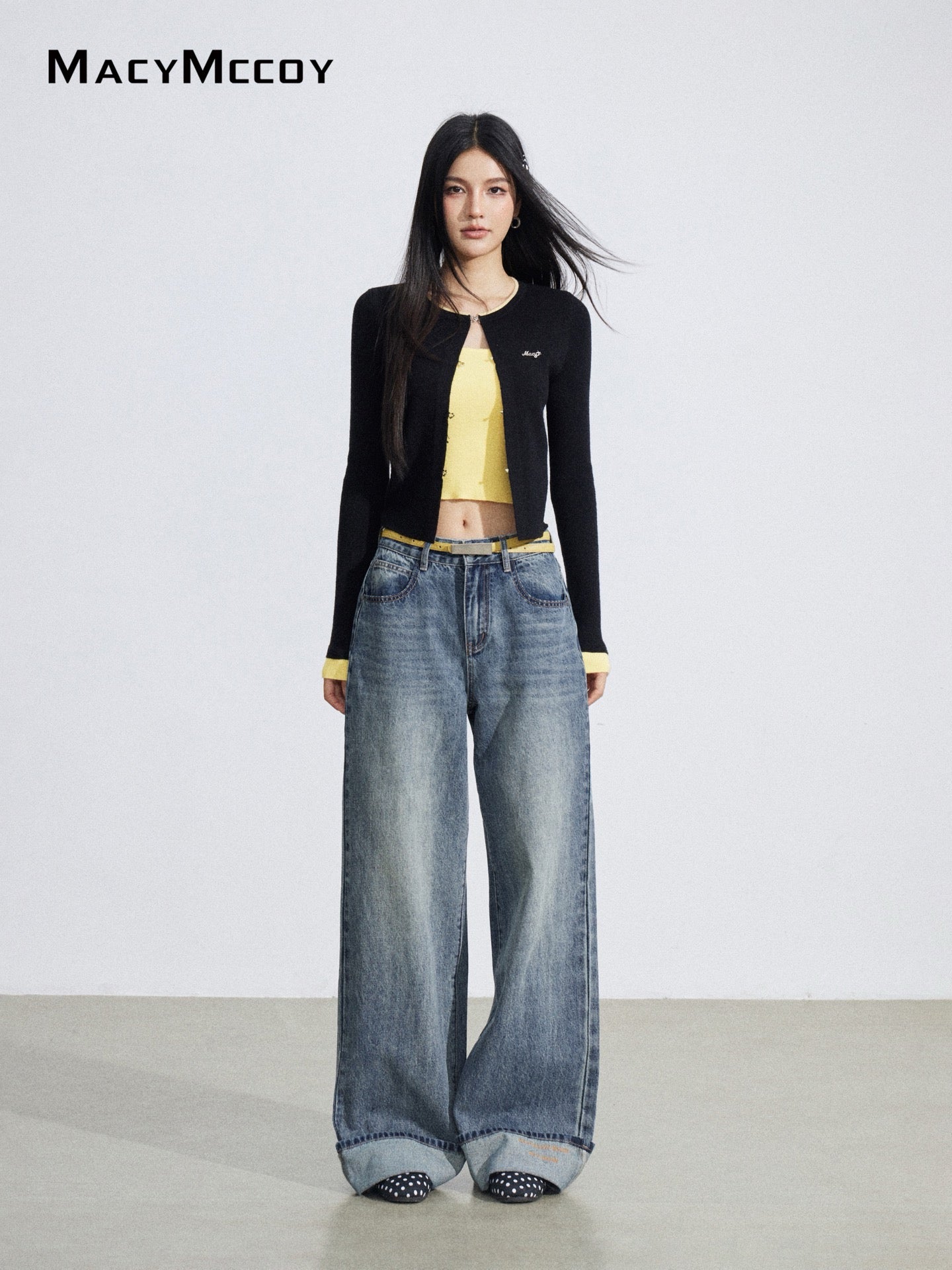 MacyMccoy MMC2026030 Fake two piece contrasting knitted tops