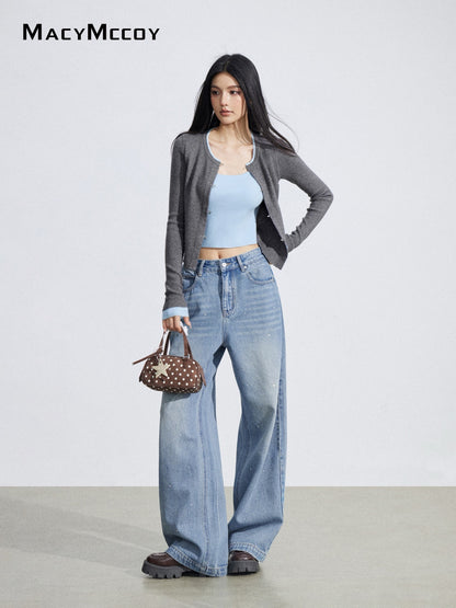 MacyMccoy MMC2026030 Fake two piece contrasting knitted tops