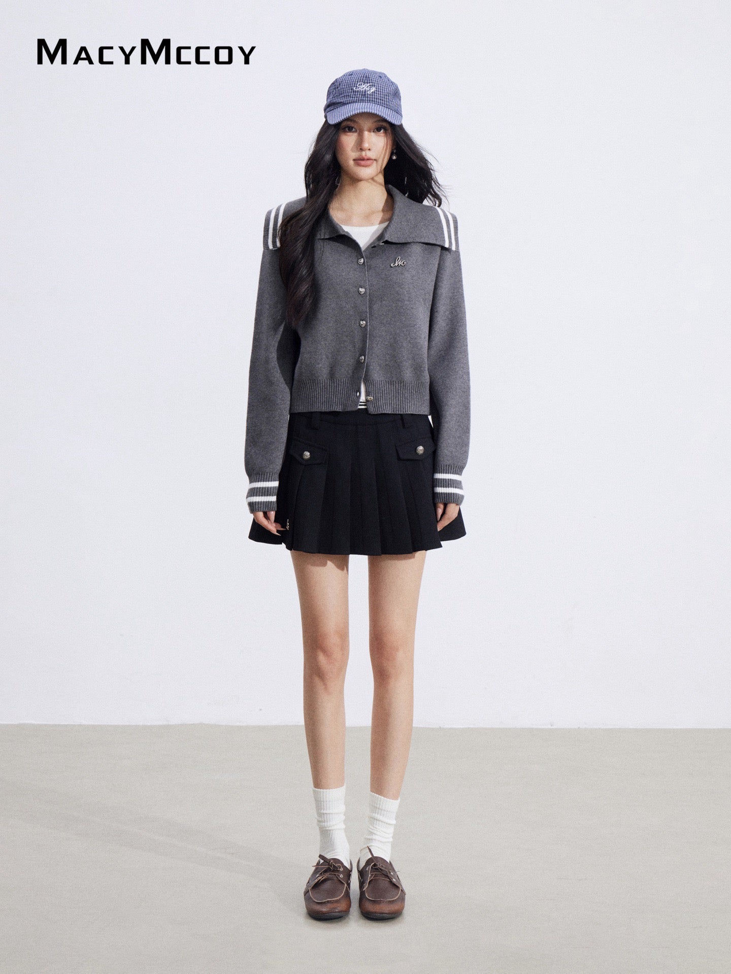 MacyMccoy MMC2026029 Fake two piece lapel sweaters