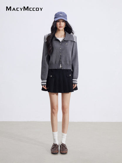 MacyMccoy MMC2026029 Fake two piece lapel sweaters